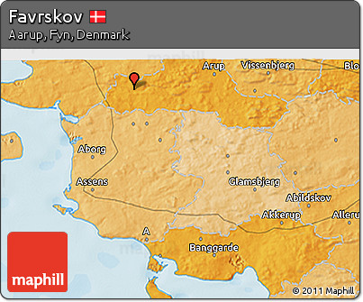 Political 3D Map of Favrskov