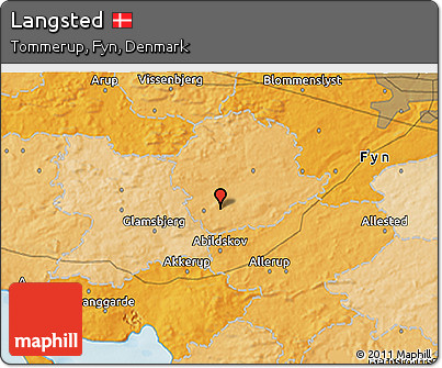 Political 3D Map of Langsted