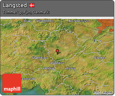 Satellite 3D Map of Langsted
