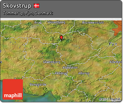 Satellite 3D Map of Skovstrup