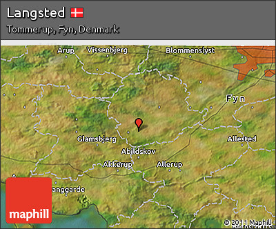 Satellite 3D Map of Langsted