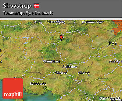 Satellite 3D Map of Skovstrup