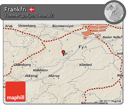 Shaded Relief 3D Map of Frankfri