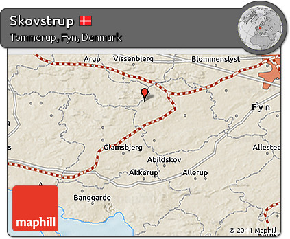 Shaded Relief 3D Map of Skovstrup