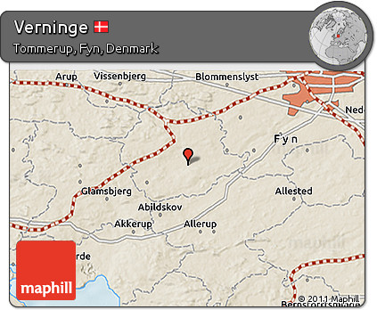 Shaded Relief 3D Map of Verninge