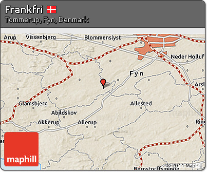Shaded Relief 3D Map of Frankfri