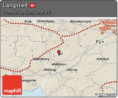 Shaded Relief 3D Map of Langsted