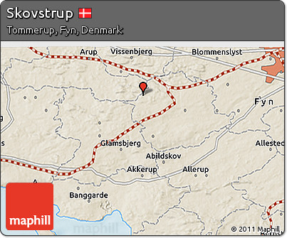Shaded Relief 3D Map of Skovstrup