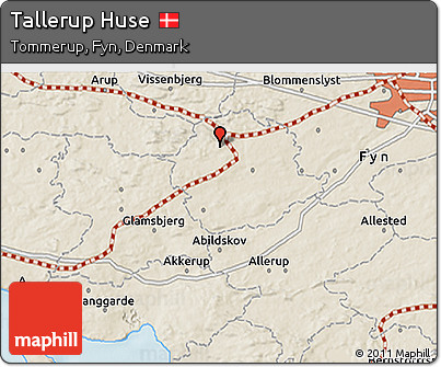 Shaded Relief 3D Map of Tallerup Huse