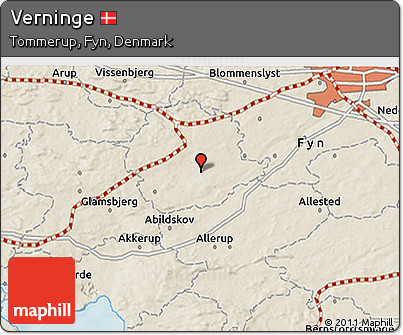 Shaded Relief 3D Map of Verninge