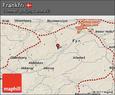 Shaded Relief 3D Map of Frankfri