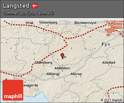Shaded Relief 3D Map of Langsted