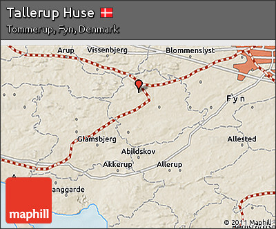 Shaded Relief 3D Map of Tallerup Huse