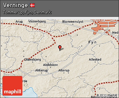 Shaded Relief 3D Map of Verninge