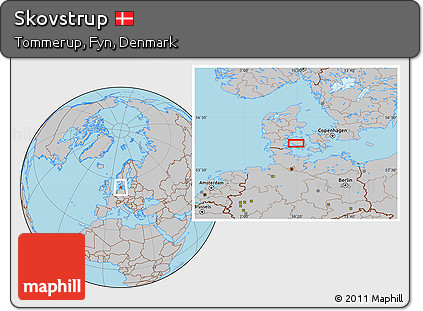 Gray Location Map of Skovstrup