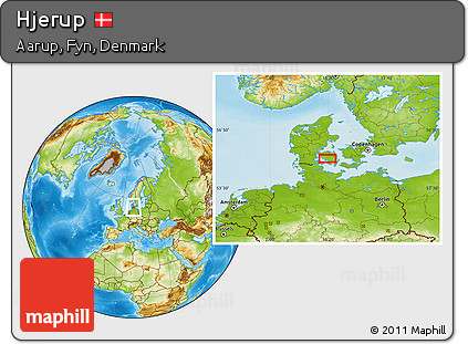 Physical Location Map of Hjerup
