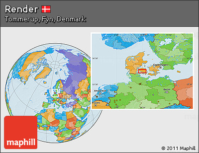 Political Location Map of Render