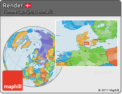 Political Location Map of Render