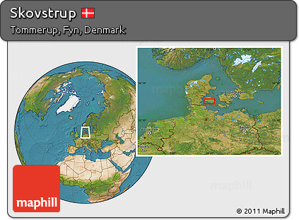 Satellite Location Map of Skovstrup