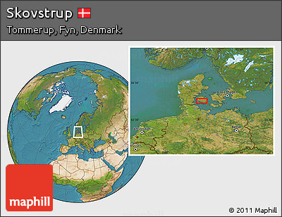 Satellite Location Map of Skovstrup