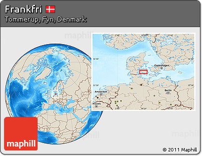 Shaded Relief Location Map of Frankfri