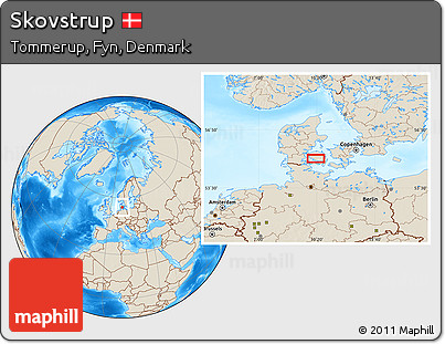 Shaded Relief Location Map of Skovstrup