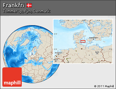 Shaded Relief Location Map of Frankfri
