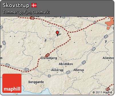 Shaded Relief Map of Skovstrup