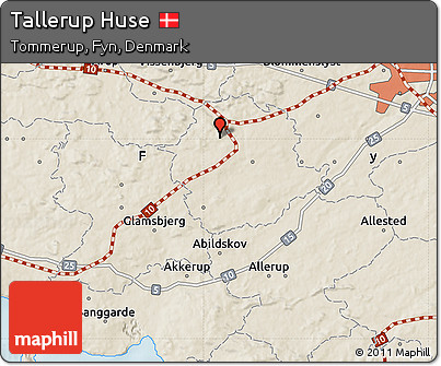 Shaded Relief Map of Tallerup Huse