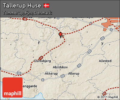 Shaded Relief Map of Tallerup Huse