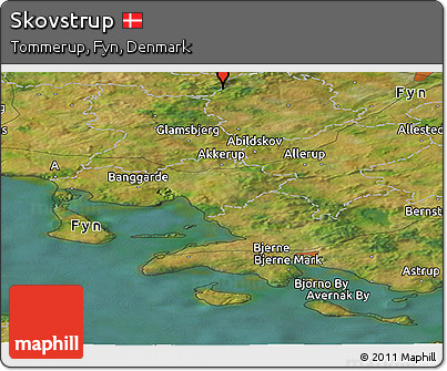 Satellite Panoramic Map of Skovstrup