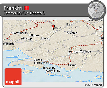 Shaded Relief Panoramic Map of Frankfri