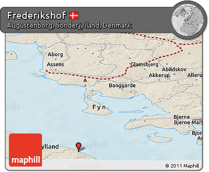 Shaded Relief Panoramic Map of Frederikshof