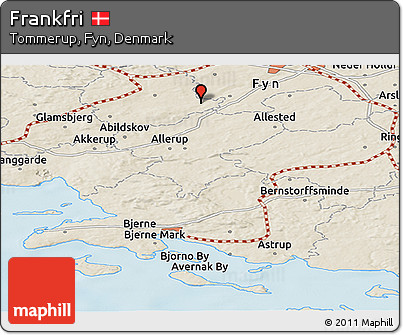 Shaded Relief Panoramic Map of Frankfri