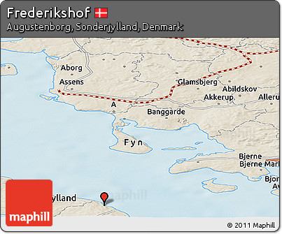 Shaded Relief Panoramic Map of Frederikshof