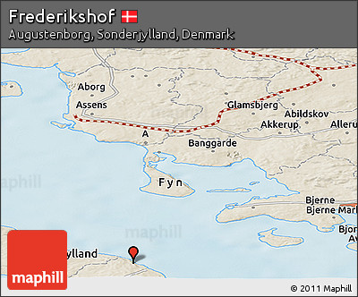Shaded Relief Panoramic Map of Frederikshof
