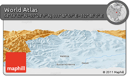 Political Panoramic Map of the Area around 55° 11' 31" N, 112° 16' 30" E