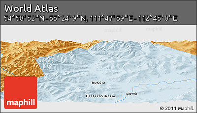 Political Panoramic Map of the Area around 55° 11' 31" N, 112° 16' 30" E