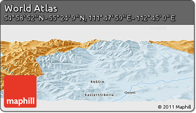 Political Panoramic Map of the Area around 55° 11' 31" N, 112° 16' 30" E