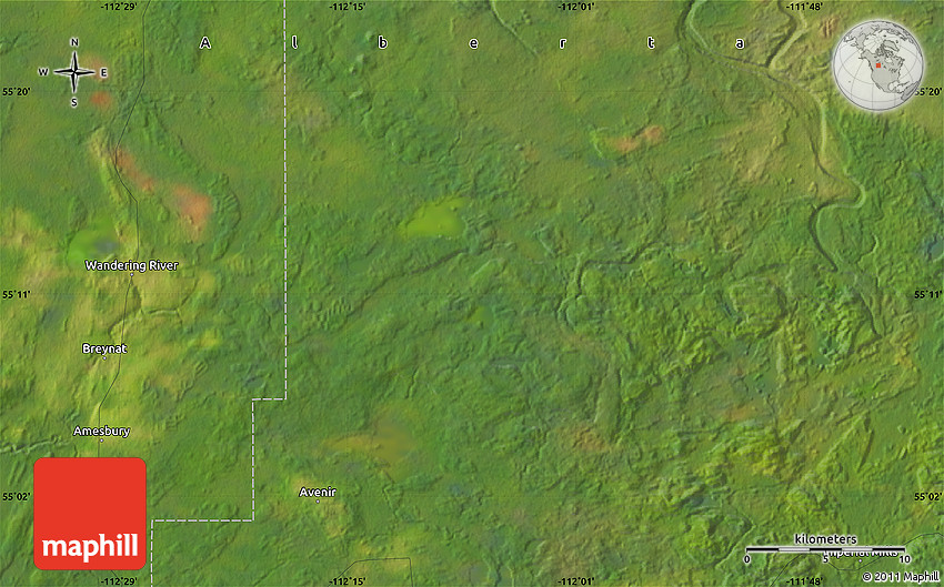 Satellite Map of Wandering River