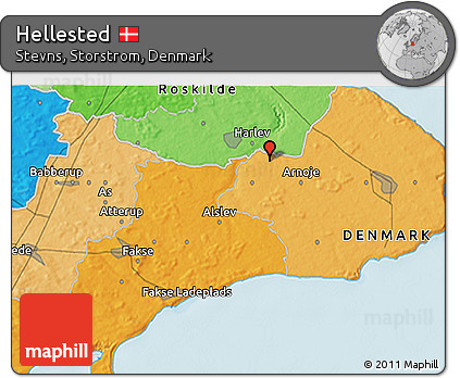 Political 3D Map of Hellested