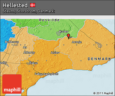Political 3D Map of Hellested