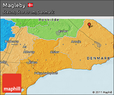 Political 3D Map of Magleby