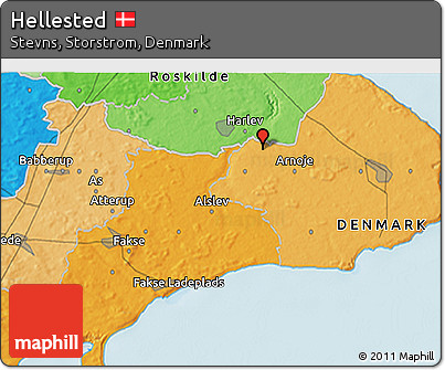Political 3D Map of Hellested