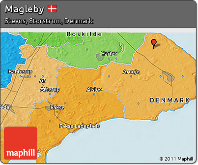 Political 3D Map of Magleby