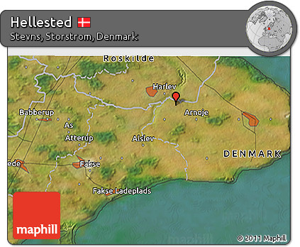 Satellite 3D Map of Hellested