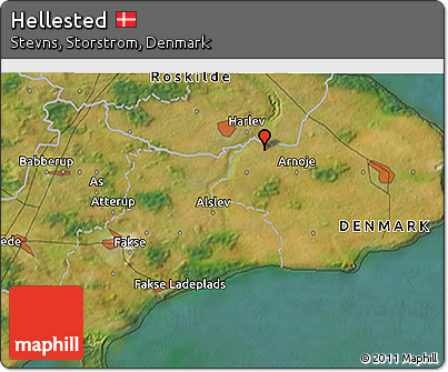 Satellite 3D Map of Hellested
