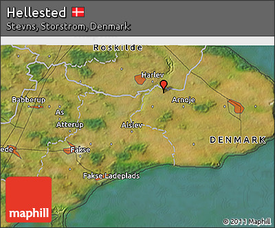 Satellite 3D Map of Hellested