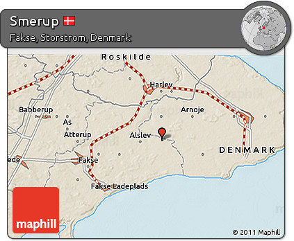 Shaded Relief 3D Map of Smerup