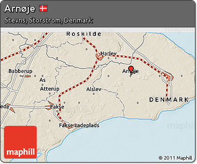 Shaded Relief 3D Map of Arnøje